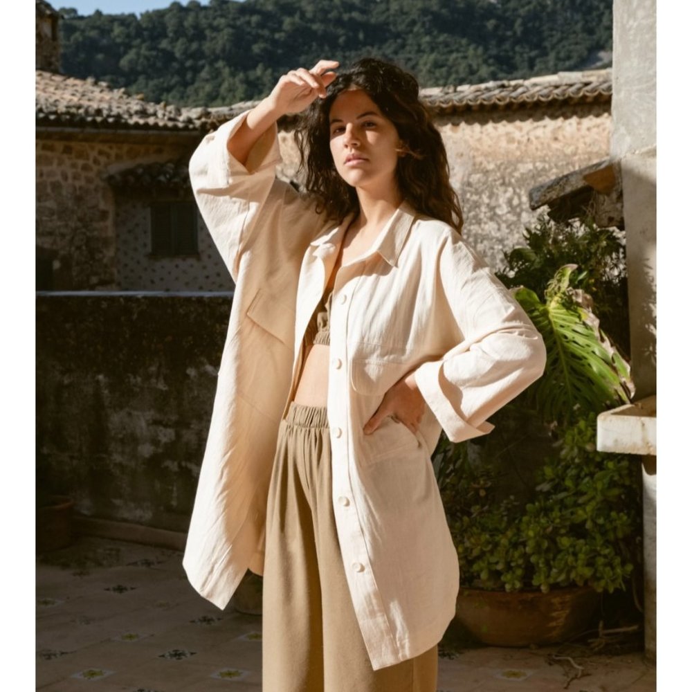 OZMA Audrey Shirt Jacket sz M in Ceramic NWT